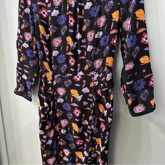 Ba&sh Mini Dress Maha Pleated Multicolor Floral Dress Size 2 - Picture 5 of 10